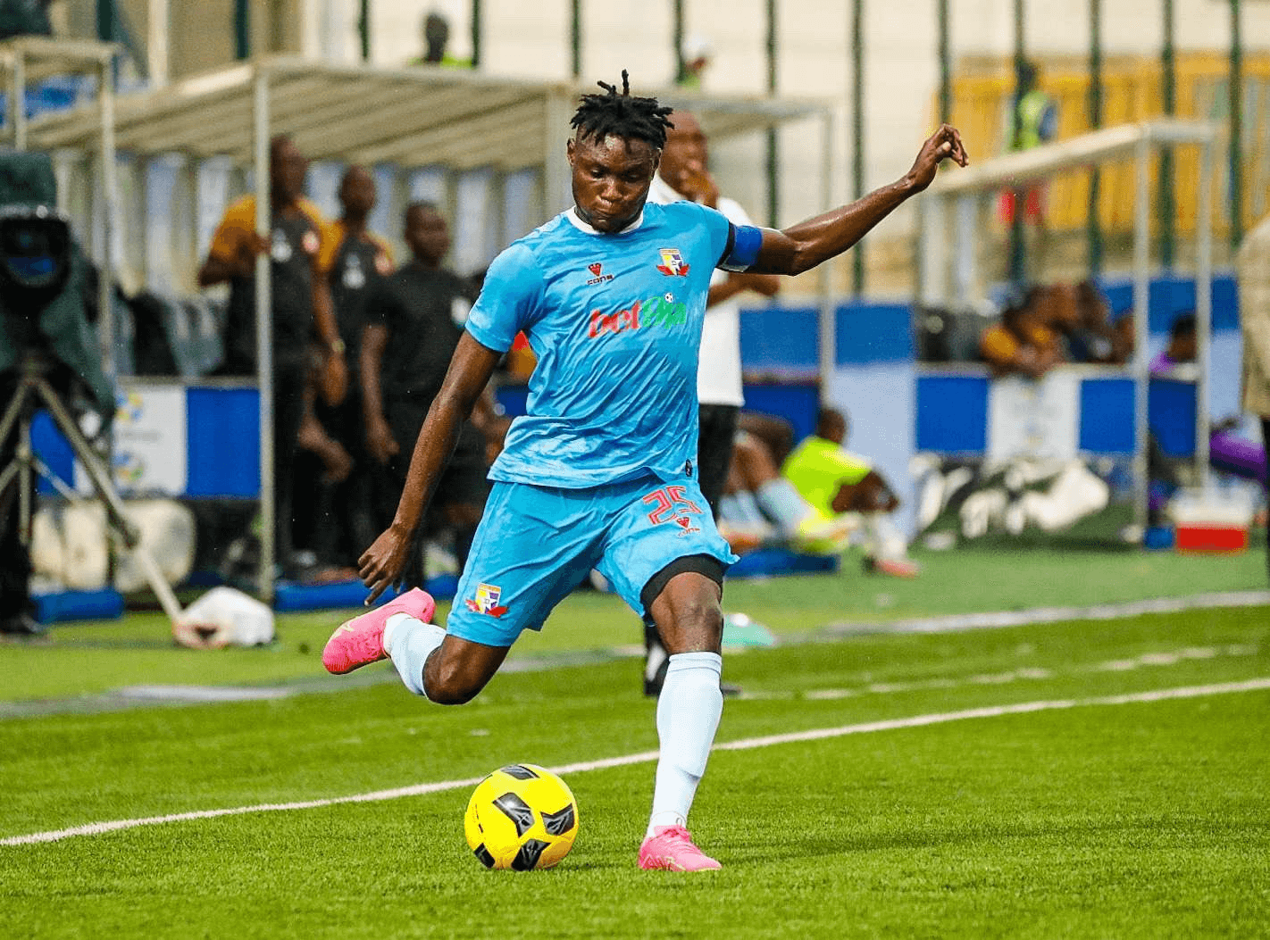 Nigerian football player in action